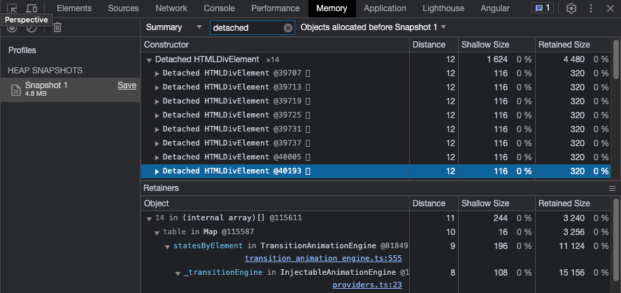 Detached Element in Chrome DevTools Detached Element in Chrome DevTools